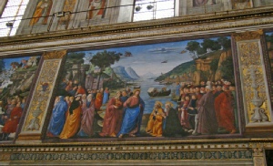 The calling of the first Apostles  Sistine Chapel